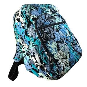 VERA BRADLEY Campus Tech Floral Backpack Quilted School Multi-Pockets Travel